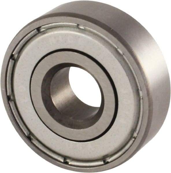 Nice - 5/8" Bore Diam, 1-3/4" OD, Double Shield Semi Ground Extra Light Radial Ball Bearing - 1/2" Wide, 1 Row, Round Bore, 1,025 Lb Static Capacity, 1,300 Lb Dynamic Capacity - Strong Tooling