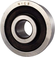 Nice - 5/16" Bore Diam, 7/8" OD, Double Seal Semi Ground Extra Light Radial Ball Bearing - 11/32" Wide, With Flange, 1 Row, Round Bore, 255 Lb Static Capacity, 325 Lb Dynamic Capacity - Strong Tooling