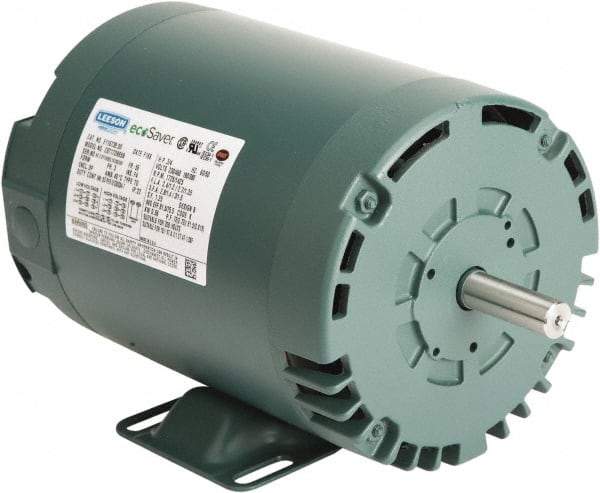 Leeson - 1 Max hp, 1,800 Max RPM, Premium Efficient Electric AC DC Motor - 230/460 V Input, Three Phase, 56C Frame, 5/8" Shaft Diam, C-Face Mount, ODP Enclosure - Strong Tooling