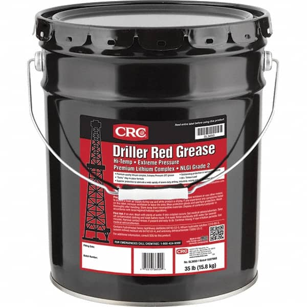 CRC - 35 Lb Pail Lithium Extreme Pressure Grease - Red, Extreme Pressure & High Temperature, 400°F Max Temp, NLGIG 2, - Strong Tooling