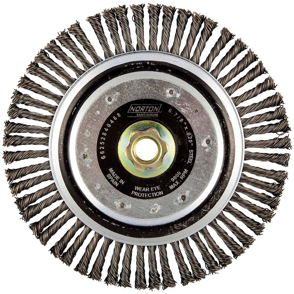 Norton - 6-7/8" OD, 5/8-11 Arbor Hole, Stringer Bead Carbon Wheel Brush - Strong Tooling