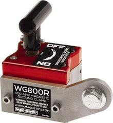 Mag-Mate - 800 Amps Grounding Capacity, 4-5/8" High, Rare Earth Magnetic Welding & Fabrication Ground Clamp - 450 Lb Average Pull Force, Square Magnet, Zinc Plated Steel Stud, Compatible with Flat & Round Surfaces - Strong Tooling