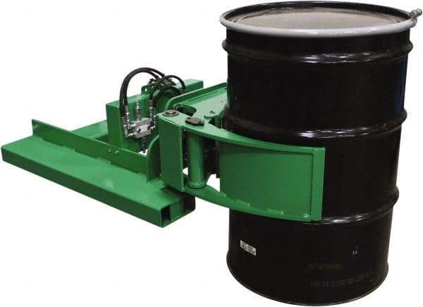 Valley Craft - 2,000 Lb Load Capacity, 30, 55 & 85 Gal Forklift Drum Handler - Steel Wheels - Strong Tooling