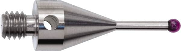 Renishaw - 0.1969 Inch Ball Diameter, Stainless Steel Stem, M4 Thread, Ruby Point Ball Tip CMM Stylus - 0.5354 Inch Working Length, 0.1378 Inch Stem Diameter, 0.689 Inch Overall Length - Strong Tooling