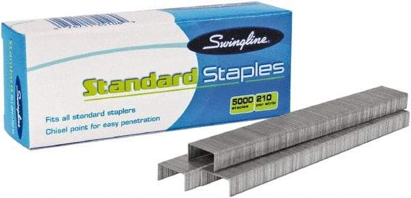 Swingline - 1/4" Leg Length, Galvanized/Low-Carbon Steel Standard Staples - 20 Sheet Capacity, For Use with 210 Full Strip Standard Staplers - Strong Tooling