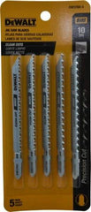 DeWALT - 4" Long, 10 Teeth per Inch, Cobalt Jig Saw Blade - Toothed Edge, 1/4" Wide x 0.06" Thick, T-Shank - Strong Tooling