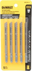 DeWALT - 4" Long, 10 Teeth per Inch, Cobalt Jig Saw Blade - Toothed Edge, 1/4" Wide x 0.06" Thick, T-Shank - Strong Tooling