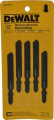 DeWALT - 3" Long, Carbide Grit Jig Saw Blade - Continuous Edge, 0.3" Wide x 0.06" Thick, T-Shank - Strong Tooling