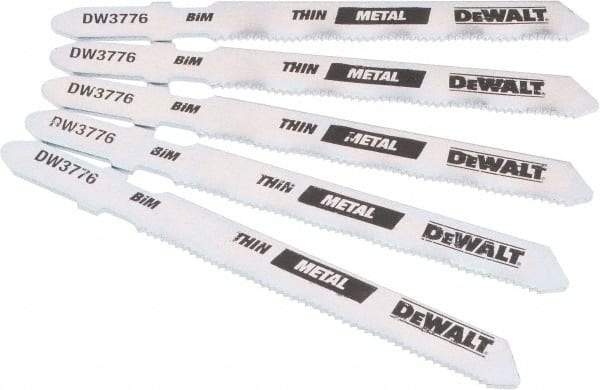 DeWALT - 3" Long, 24 Teeth per Inch, High Carbon Steel Jig Saw Blade - Toothed Edge, 0.3" Wide x 0.035" Thick, T-Shank - Strong Tooling