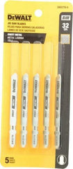 DeWALT - 3" Long, 32 Teeth per Inch, High Carbon Steel Jig Saw Blade - Toothed Edge, 0.3" Wide x 0.035" Thick, T-Shank - Strong Tooling