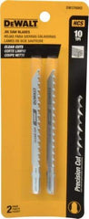 DeWALT - 4" Long, 10 Teeth per Inch, High Carbon Steel Jig Saw Blade - Toothed Edge, 1/4" Wide x 0.06" Thick, T-Shank - Strong Tooling