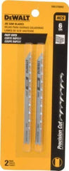 DeWALT - 4" Long, 6 Teeth per Inch, High Carbon Steel Jig Saw Blade - Toothed Edge, 1/4" Wide x 0.06" Thick, U-Shank - Strong Tooling