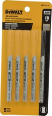 DeWALT - 3" Long, 18 Teeth per Inch, High Carbon Steel Jig Saw Blade - Toothed Edge, 0.3" Wide x 0.0313" Thick, U-Shank - Strong Tooling