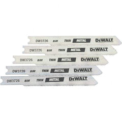 DeWALT - 3" Long, 24 Teeth per Inch, High Carbon Steel Jig Saw Blade - Toothed Edge, 0.3" Wide x 0.0313" Thick, U-Shank - Strong Tooling