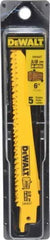 DeWALT - 6" Long, Bi-Metal Reciprocating Saw Blade - Tapered Profile, 5 to 8 TPI, Toothed Edge, Universal Shank - Strong Tooling