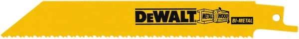 DeWALT - 6" Long, Bi-Metal Reciprocating Saw Blade - Straight Profile, 10 to 14 TPI, Toothed Edge, Universal Shank - Strong Tooling