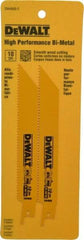 DeWALT - 6" Long x 3/4" Thick, Bi-Metal Reciprocating Saw Blade - Straight Profile, 10 TPI, Toothed Edge, Universal Shank - Strong Tooling