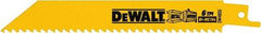 DeWALT - 6" Long, Bi-Metal Reciprocating Saw Blade - Straight Profile, 6 TPI, Toothed Edge, Universal Shank - Strong Tooling