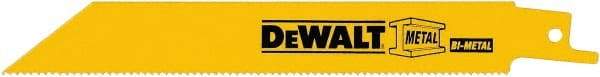 DeWALT - 6" Long, Bi-Metal Reciprocating Saw Blade - Straight Profile, 14 TPI, Toothed Edge, Universal Shank - Strong Tooling