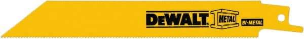 DeWALT - 6" Long, Bi-Metal Reciprocating Saw Blade - Straight Profile, 18 TPI, Toothed Edge, Universal Shank - Strong Tooling