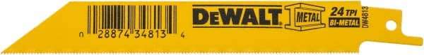 DeWALT - 6" Long, Bi-Metal Reciprocating Saw Blade - Straight Profile, 24 TPI, Toothed Edge, Universal Shank - Strong Tooling