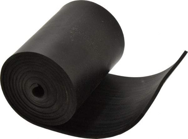 Made in USA - 1/8" Thick x 4" Wide x 60" Long, Plain Backed Buna-N Rubber Strip - Stock Length, 60 Shore A Durometer, 2,500 psi Tensile Strength, -20 to 170°F, Black - Strong Tooling