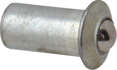 Gibraltar - 1/4" Body Length x 1/8" Body Diam, 0.4 Lb Init to 1.3 Lb Final End Force, Steel Press Fit Ball Plunger - 3/32" Ball Diam, 0.035" Max Ball Reach, 0.032" Flange Thickness - Strong Tooling