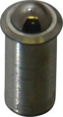 Gibraltar - 0.0643" Body Length x 5/16" Body Diam, 2 Lb Init to 5 Lb Final End Force, Steel Press Fit Ball Plunger - 1/4" Ball Diam, 0.09" Max Ball Reach, 0.045" Flange Thickness - Strong Tooling