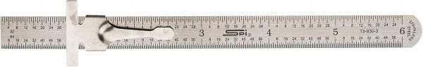 SPI - 6" Long, 1/64, 1/32", Decimal Equivalency Table Graduation, Flexible Stainless Steel Rule - 10R/D Graduation Style, 1/2" Wide, Silver, Brushed Finish - Strong Tooling