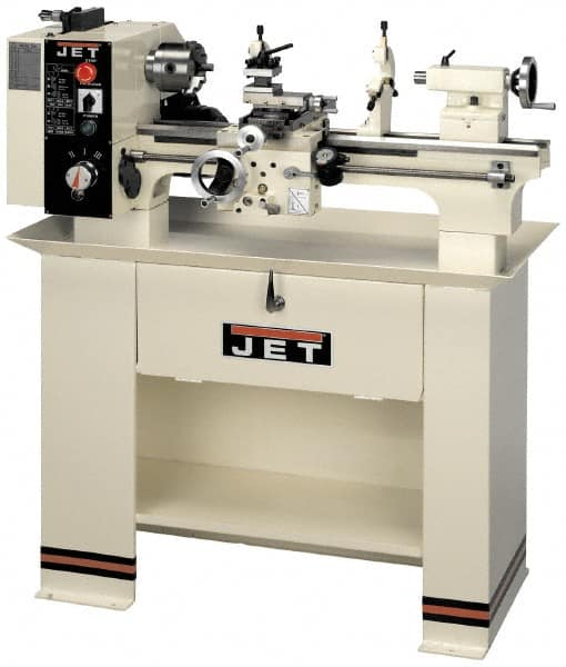 Jet - 14" Swing, 40" Between Centers, 230 Volt, Single Phase Bench Lathe - 5MT Taper, 3 hp, 40 to 1,800 RPM, 1-1/2" Bore Diam, 46" Deep x 28" High x 74-5/8" Long - Strong Tooling