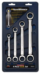 GearWrench - 4 Piece, 5/16" x 3/8" to 11/16" x 3/4", Ratcheting Box Wrench Set - Inch Measurement Standard, Chrome Finish, Comes in Display Card - Strong Tooling