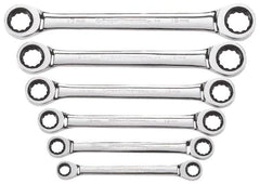 GearWrench - 6 Piece, 8mm x 9mm to 17mm x 19mm, Ratchet Set - Metric Measurement Standard, Chrome Finish, Comes in Display Card - Strong Tooling