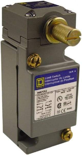 Square D - SPDT, 2NC/2NO, 600 Volt Screw Terminal, Rotary Head Actuator, General Purpose Limit Switch - 1, 2, 4, 6, 12, 13, 6P NEMA Rating, IP67 IPR Rating - Strong Tooling