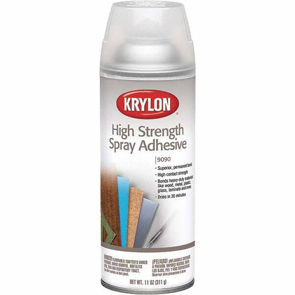 Krylon - 11 oz Aerosol Clear Spray Adhesive - High Tack, 120°F Heat Resistance, 15 Sq Ft Coverage, High Strength Bond, 120 min Max Bonding Time, Flammable - Strong Tooling