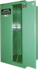 Securall Cabinets - 1 Door, Green Steel Standard Safety Cabinet for Flammable and Combustible Liquids - 46" High x 23" Wide x 18" Deep, Self Closing Door, 3 Point Key Lock, D, E Cylinder Capacity - Strong Tooling