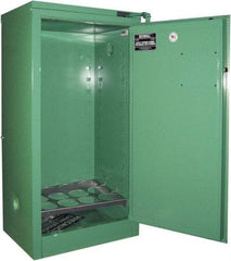 Securall Cabinets - 1 Door, Green Steel Standard Safety Cabinet for Flammable and Combustible Liquids - 46" High x 23" Wide x 18" Deep, Self Closing Door, 3 Point Key Lock, D, E Cylinder Capacity - Strong Tooling