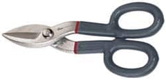 Clauss - 1-5/8" Length of Cut, Straight Pattern Tinner's Snip - 7" OAL, Nonslip Grip Handle, 20 AWG Steel Capacity - Strong Tooling