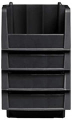 Akro-Mils - 11-7/8" Deep, Black Polypropylene Hopper Stacking Bin - 5" High x 8-3/8" Wide x 11-7/8" Long - Strong Tooling