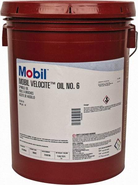 Mobil - 5 Gal Pail Mineral Spindle Oil - ISO 10, 10 cSt at 40°C & 2.62 cSt at 100°C - Strong Tooling