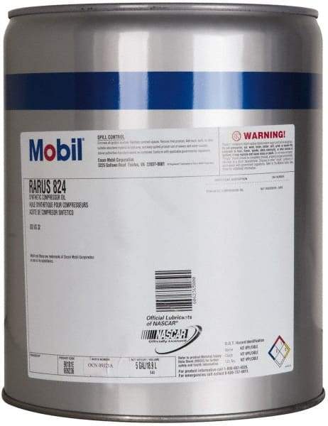 Mobil - 5 Gal Pail, ISO 32, SAE 10, Air Compressor Oil - -20°F to 400°, 29.5 Viscosity (cSt) at 40°C, 5.5 Viscosity (cSt) at 100°C - Strong Tooling