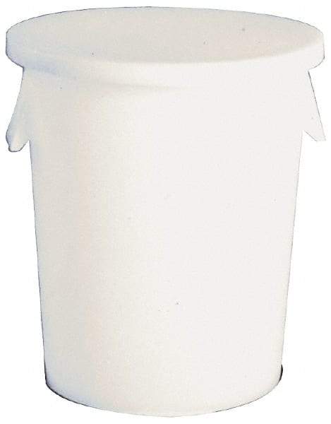 Bayhead Products - 33 Gal Gray Round Trash Can - Polyethylene, 27" High - Strong Tooling