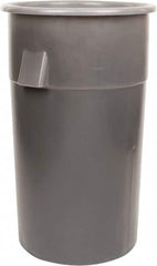 Bayhead Products - 55 Gal Gray Round Trash Can - Polyethylene, 40" High - Strong Tooling