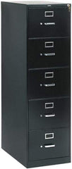 Hon - 26" Wide x 60" High x 26-1/2" Deep, 5 Drawer Vertical File with Lock - Steel, Black - Strong Tooling