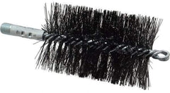 Schaefer Brush - 4-1/2" Brush Length, 3" Diam, Double Stem, Double Spiral Tube Brush - 7-1/2" Long, Tempered Steel Wire, 1/4" NPT Male Connection - Strong Tooling