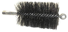 Schaefer Brush - 4-1/2" Brush Length, 5-1/2" Diam, Double Stem, Double Spiral Tube Brush - 7-1/2" Long, Tempered Steel Wire, 1/4" NPT Male Connection - Strong Tooling