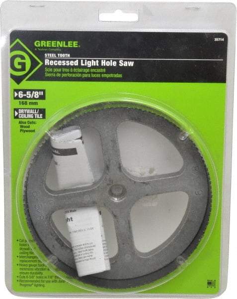 Greenlee - 6-5/8" Diam, 7/8" Cutting Depth, Hole Saw - High Speed Steel Saw - Strong Tooling