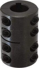 Climax Metal Products - 20mm Inside x 42mm Outside Diam, Metric Two Piece Clamping Rigid Coupling with Keyway - 65mm Long x 6mm Keyway Width x 2.8mm Keyway Depth - Strong Tooling