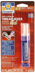 Permatex - 10 Gal Tube, Red, High Strength Gel Threadlocker - Series 270, 24 hr Full Cure Time, Hand Tool, Heat Removal - Strong Tooling