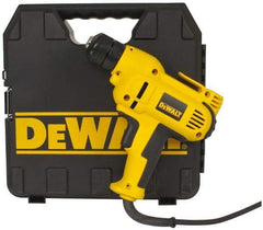 DeWALT - 3/8" Keyless Chuck, 2,500 RPM, Pistol Grip Handle Electric Drill - 8 Amps, Reversible, Includes Kit Box - Strong Tooling