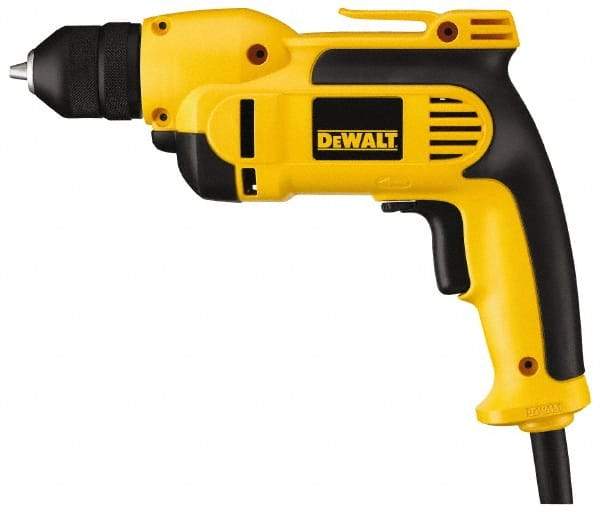 DeWALT - 3/8" Keyless Chuck, 2,500 RPM, Pistol Grip Handle Electric Drill - 8 Amps, Reversible - Strong Tooling